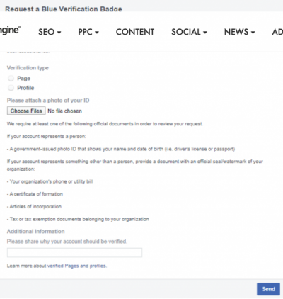 Facebook’s contact form