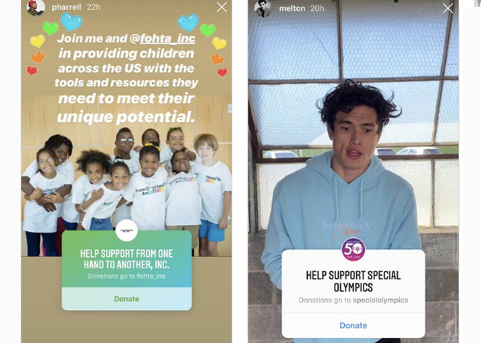 Instagram influencers, celebrities and creators use the donation sticker to support and build awareness about causes they care about — making them more relatable to their audience. 